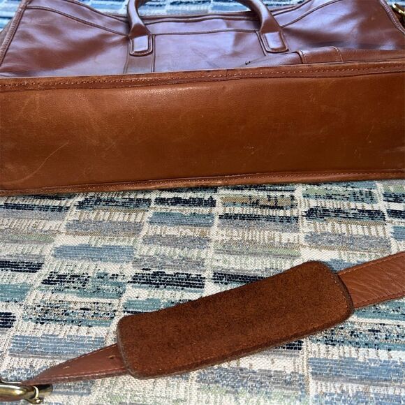 Coach Brown Leather Briefcase Unisex Multi-Compartment Medium Bag - Picture 2 of 11